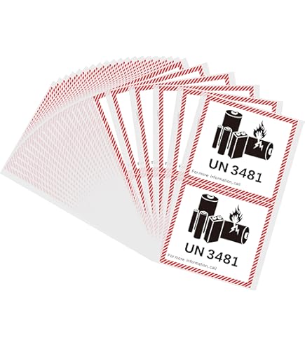 Amazon.co.jp: uxcell UN3481電池ステッカー 注意ラベル 海運と